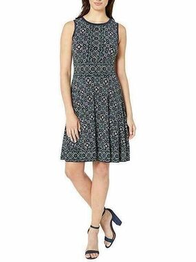 MICHAEL Michael Kors Geometric Mosaic Fit & Flare Sleeveless Dress Size Small